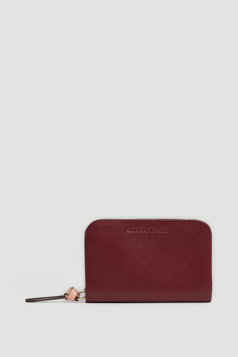 Burgundy leather wallet - MINI WALLET | | Gerard Darel New