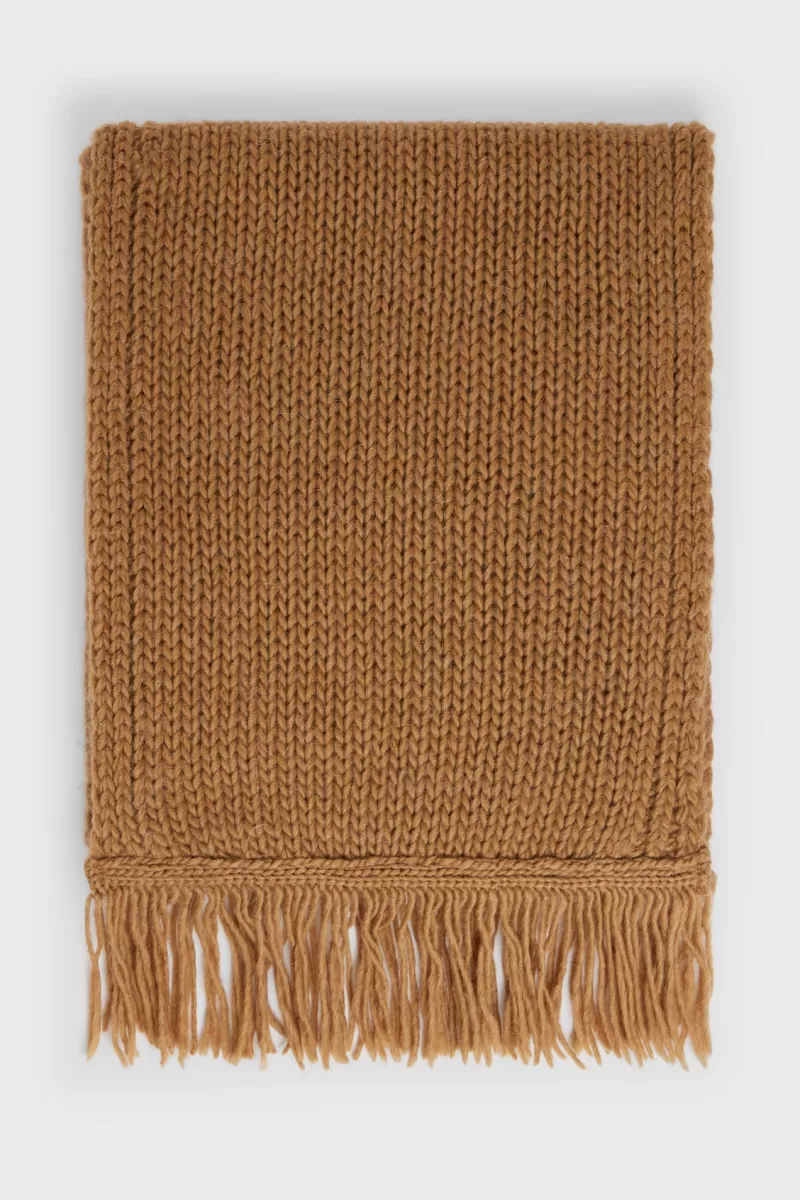 Camel fringed scarf - APPLE | | Gerard Darel Fashion