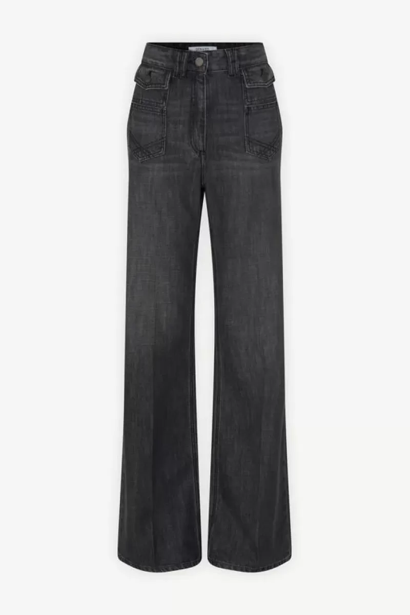Charcoal high-waisted flare jeans - ANNA | | Gerard Darel Clearance