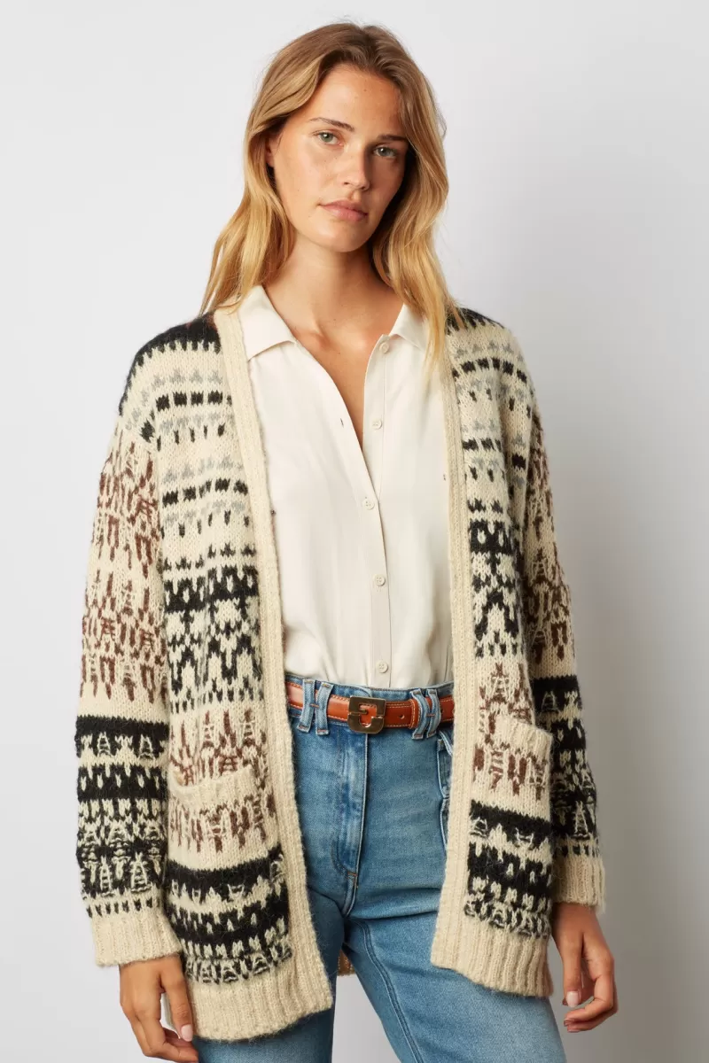 Chunky geometric print cardigan - LOUISON | Gerard Darel Outlet