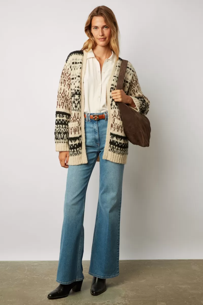 Chunky geometric print cardigan - LOUISON | Gerard Darel Outlet