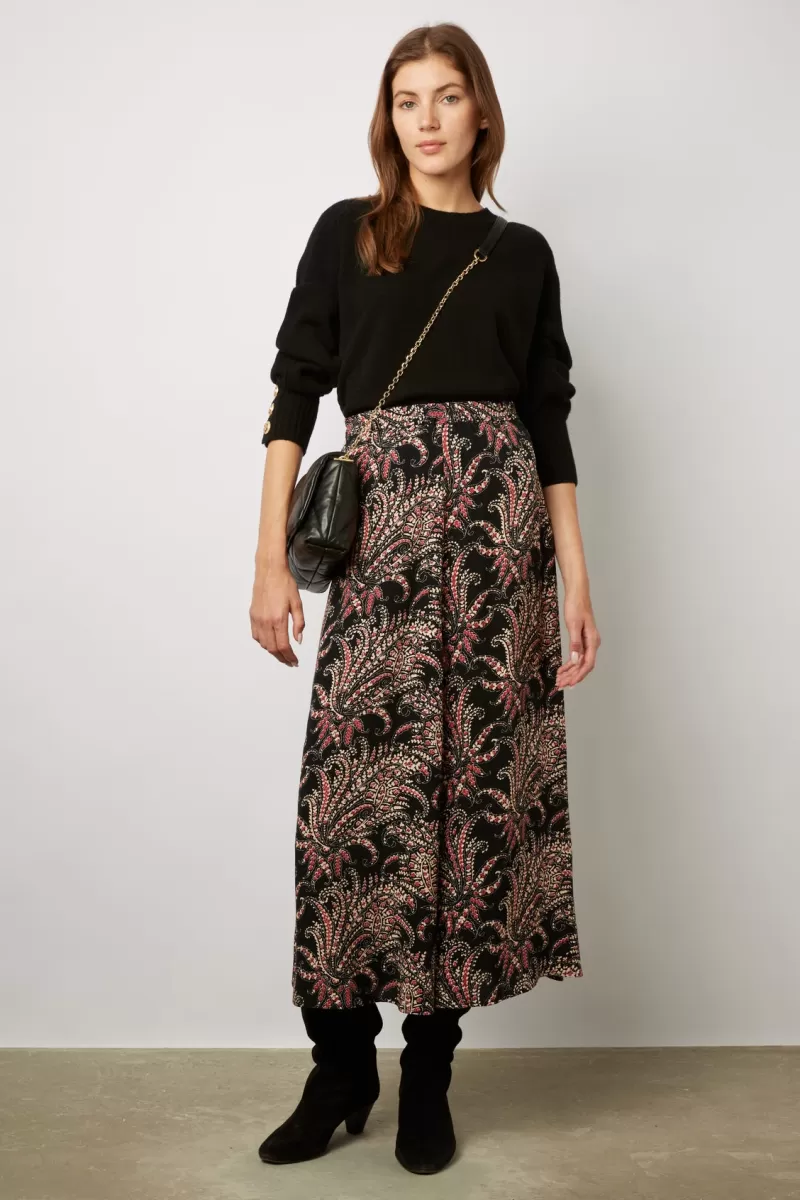 Contrasting floral maxi skirt - BASTIAN | Gerard Darel Flash Sale