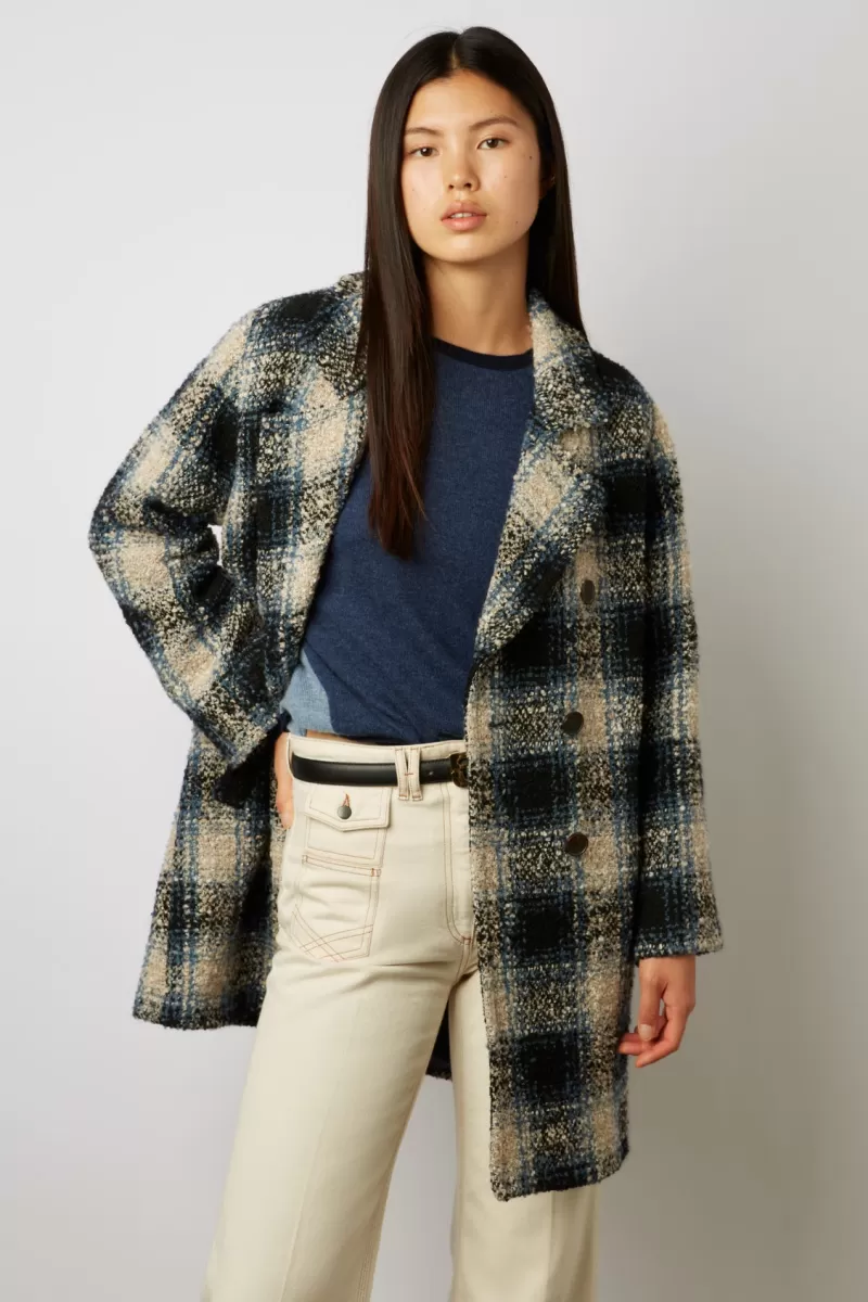 Double-breasted check coat - SAVERINA | Gerard Darel Hot