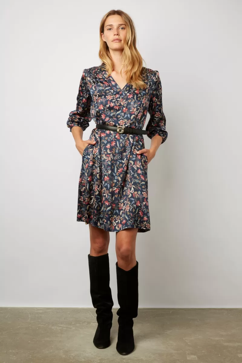 Floral print straight mini dress - JEMY | Gerard Darel Sale