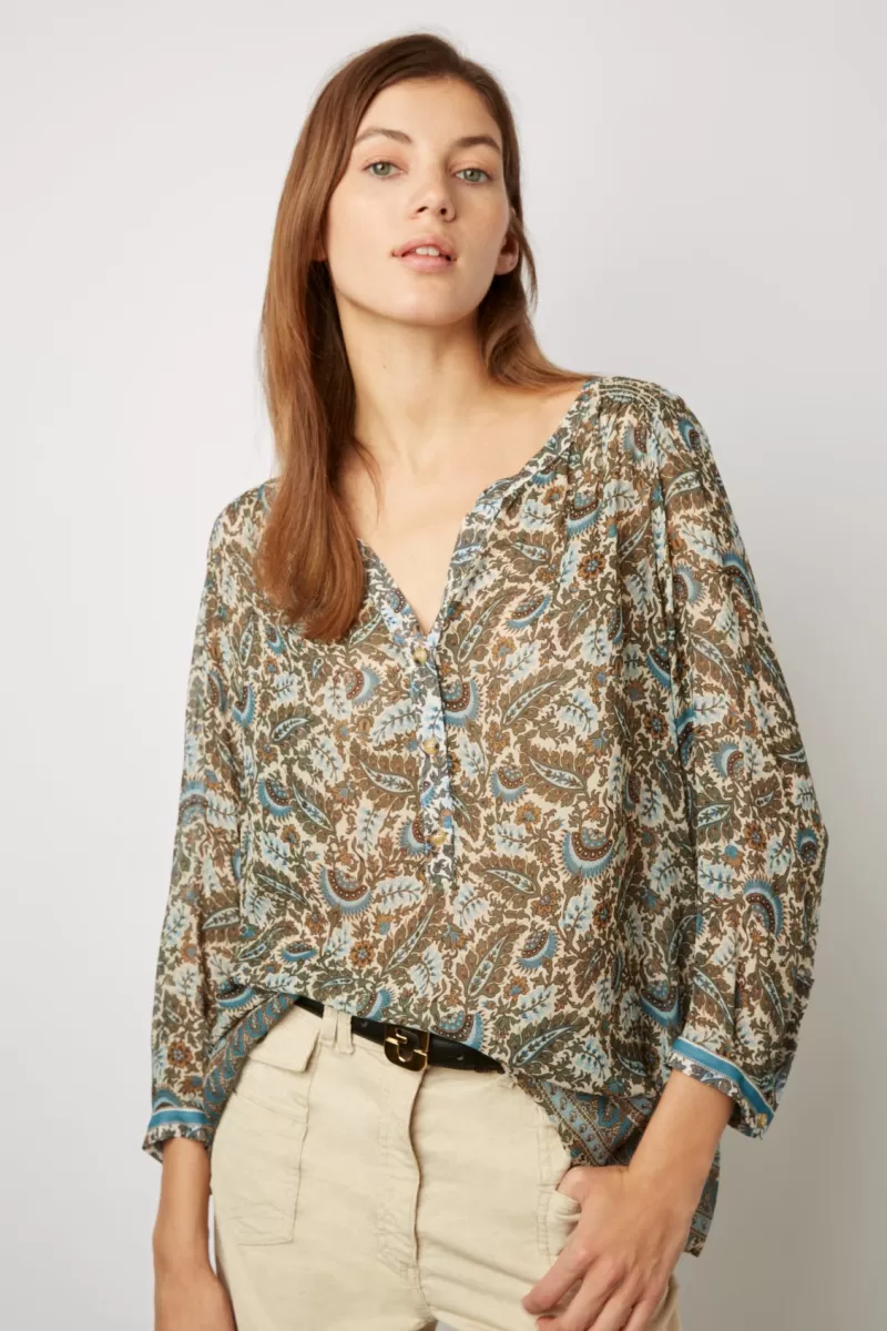 Foliage print blouse - CHANTAL | Gerard Darel Outlet