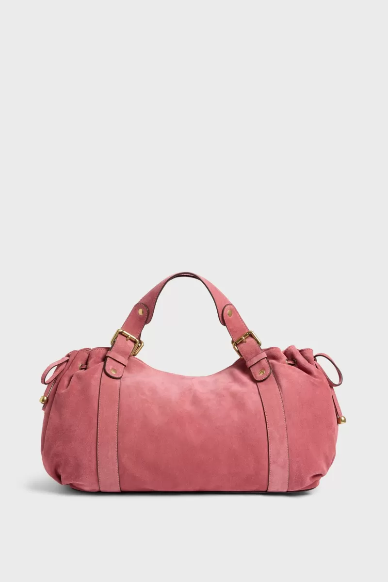 Handbag in suede leather - 24H | Gerard Darel Online