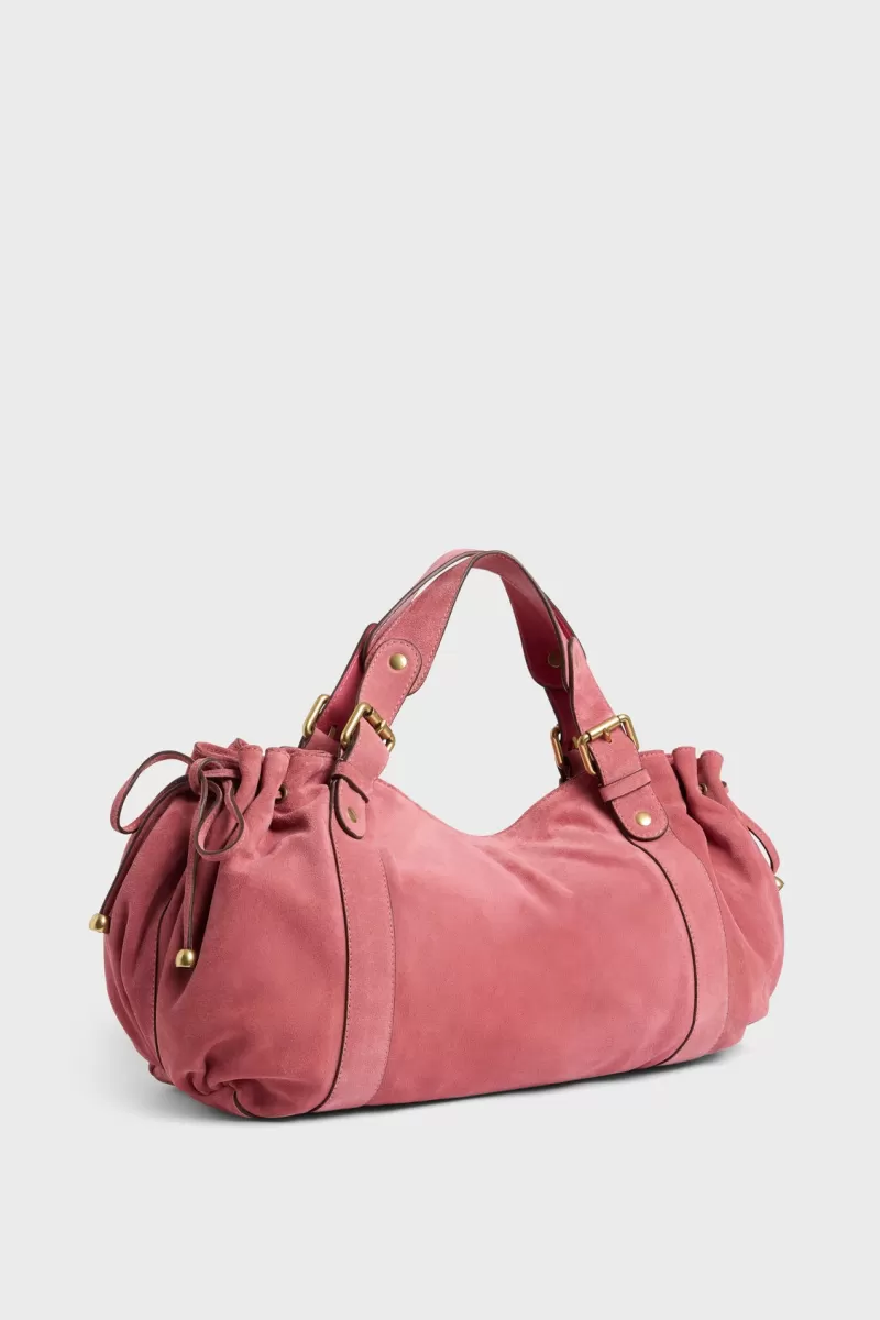 Handbag in suede leather - 24H | Gerard Darel Online