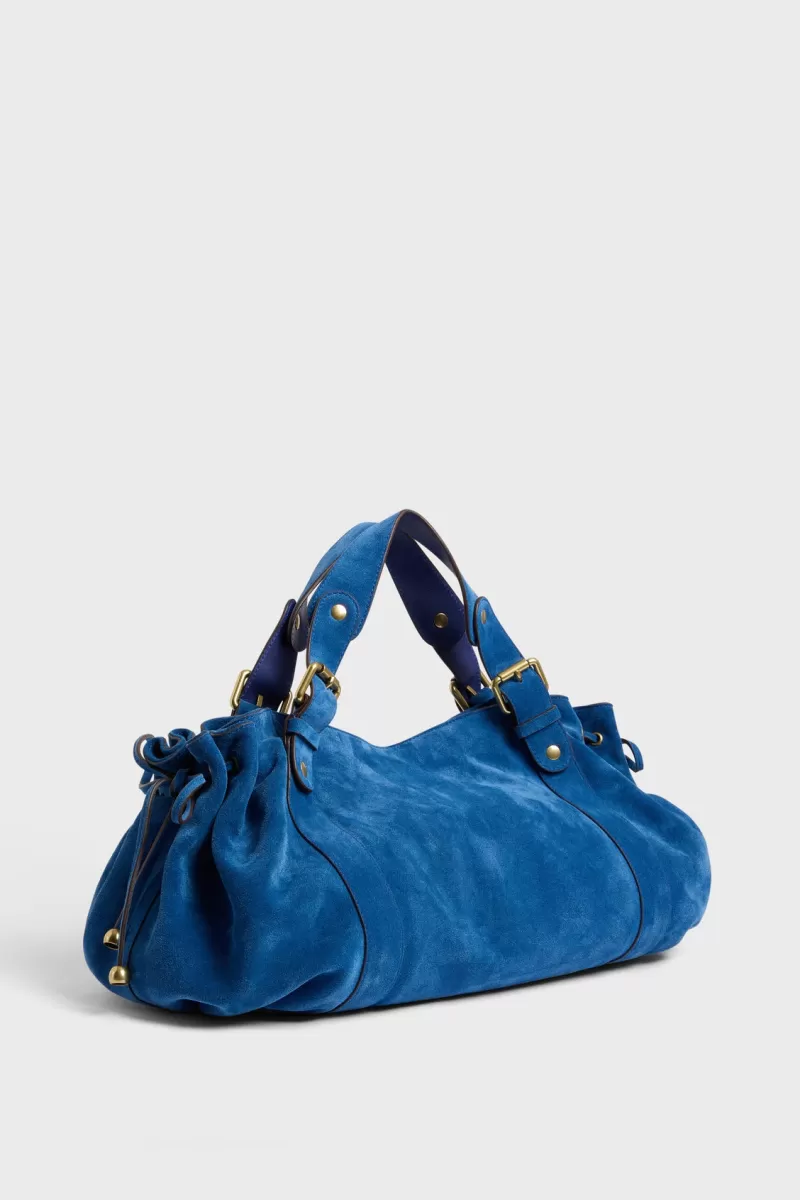 Handbag in suede leather - 24H | Gerard Darel Online