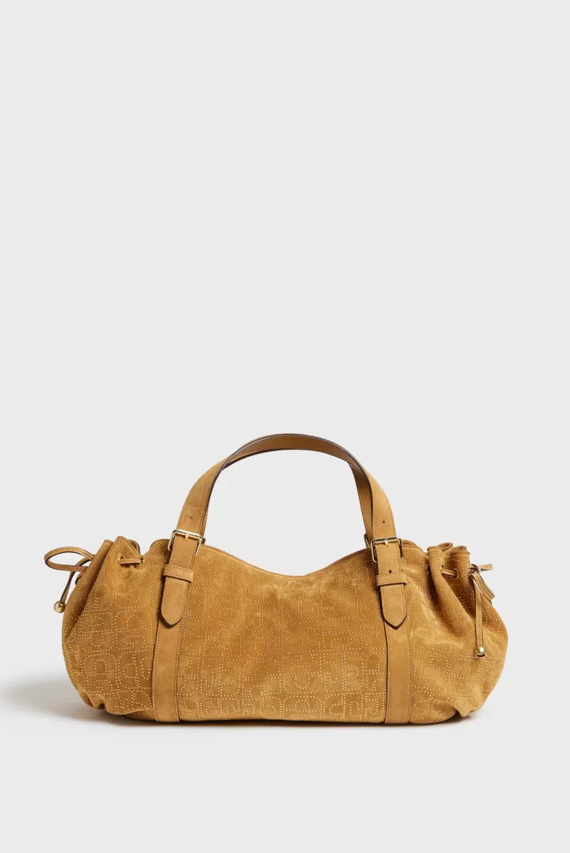 Handbag in suede leather with GD in all over - LE 24H | Gerard Darel Hot