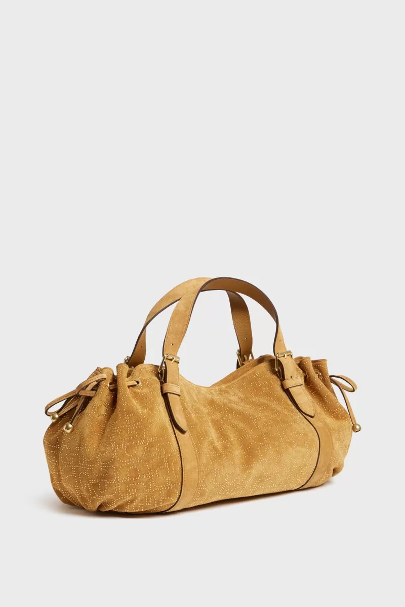 Handbag in suede leather with GD in all over - LE 24H | Gerard Darel Hot