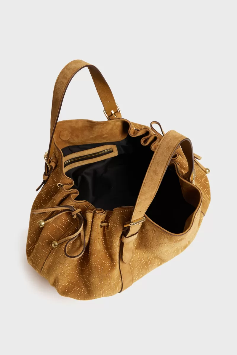 Handbag in suede leather with GD in all over - LE 24H | Gerard Darel Hot