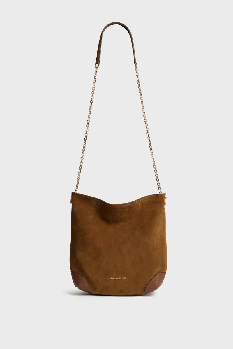 Hobo bag in suede leather - LE CHARLOTTE | Gerard Darel Discount