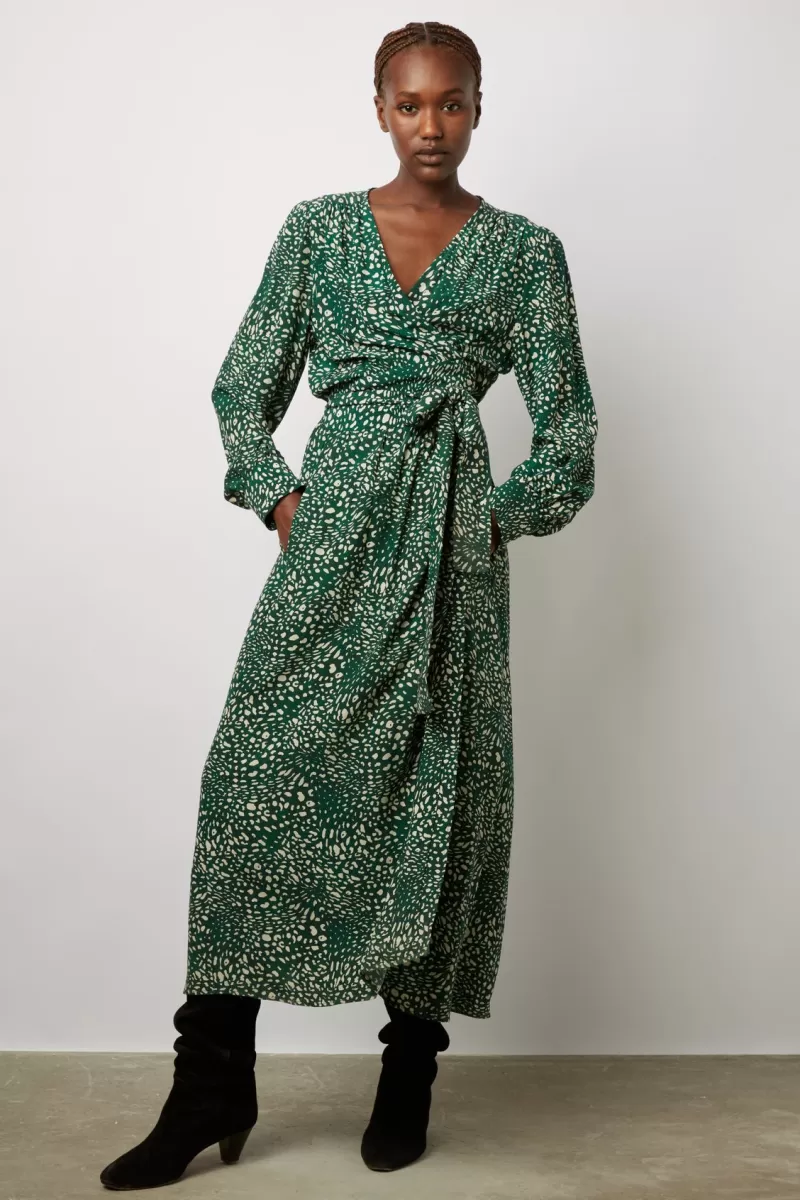Leopard print maxi wrap dress - JOVANA | Gerard Darel Discount