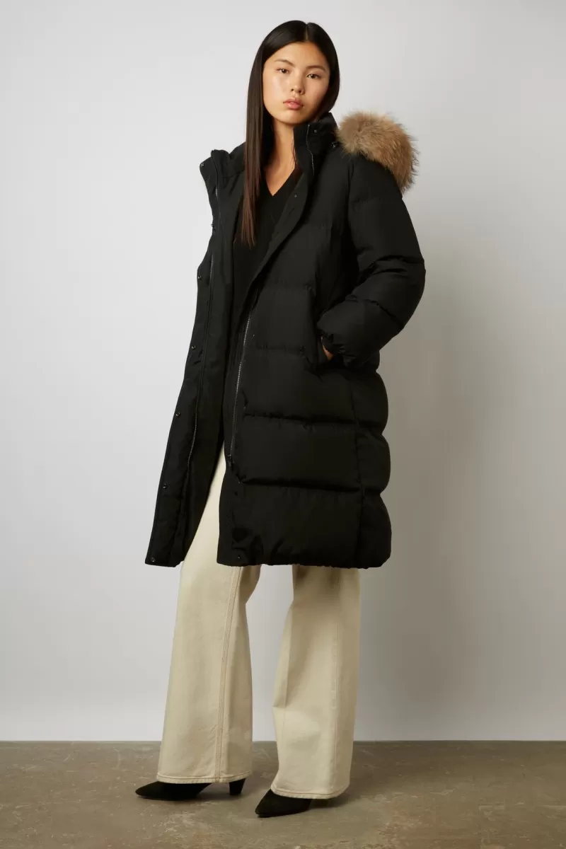 Long down jacket with fur collar - SWENN | Gerard Darel Cheap