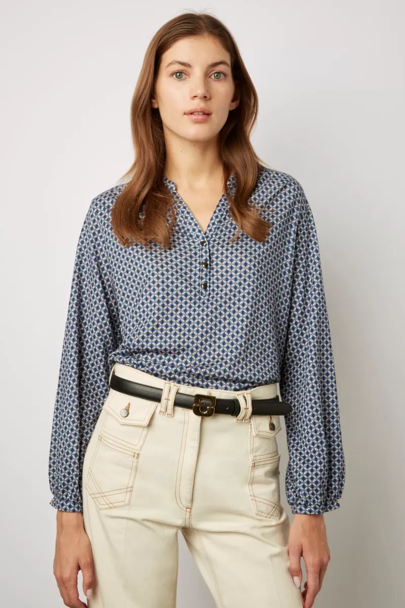 Long sleeves lozenge print T-shirt - AIMY | Gerard Darel Cheap