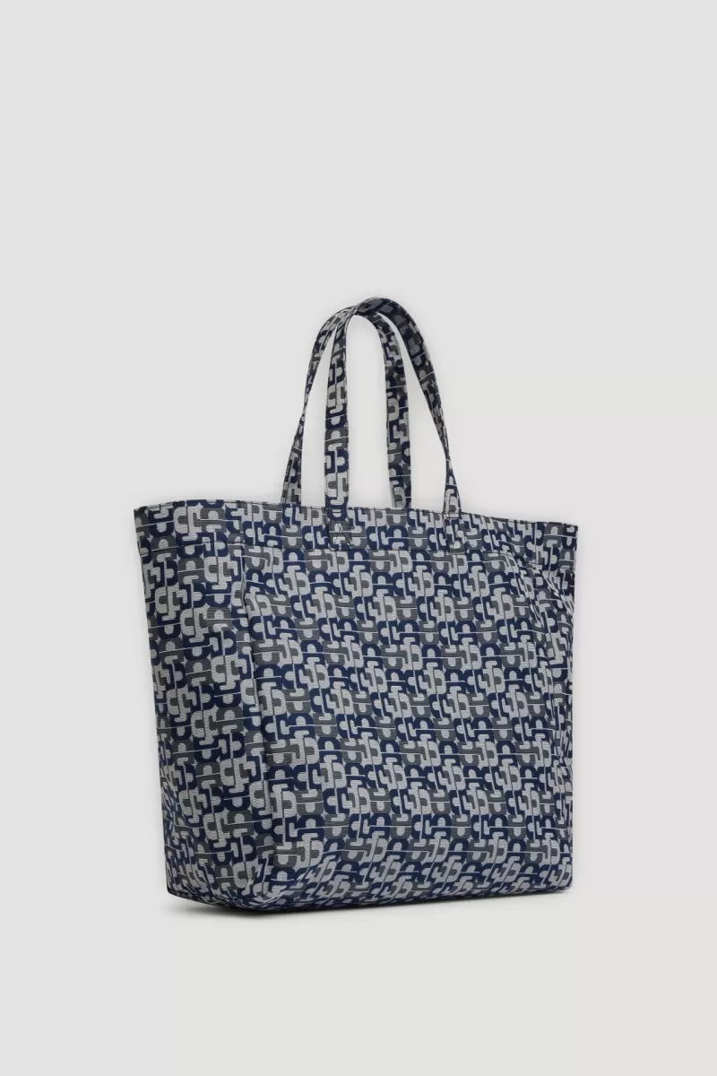 Navy jacquard tote bag - LOLA | | Gerard Darel New