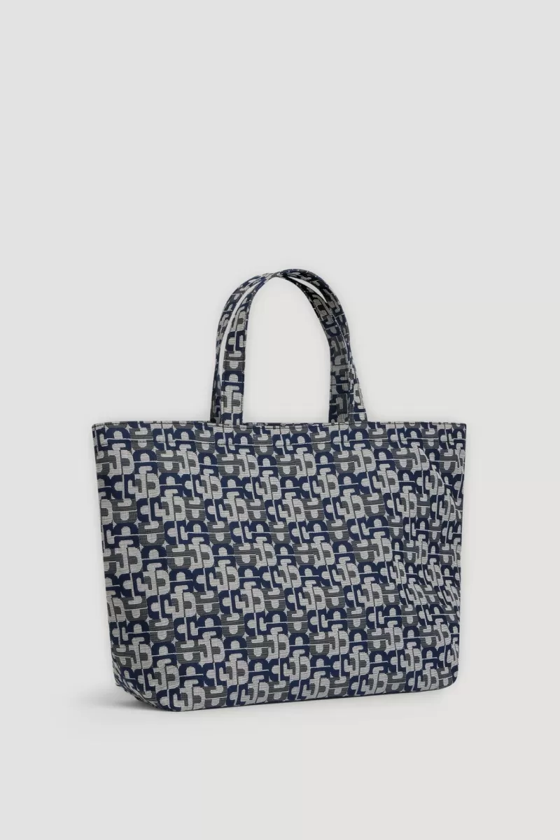 Navy jacquard tote bag - LOLITA | | Gerard Darel Best Sale