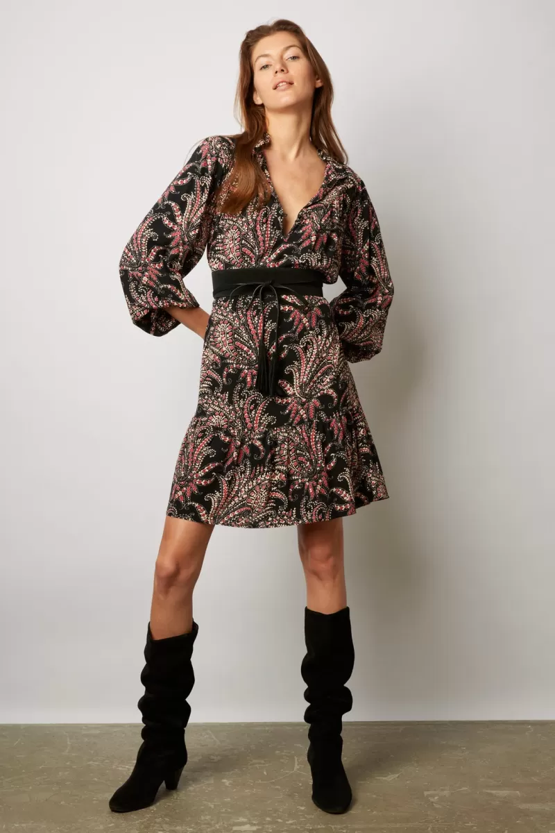 Paisley print dress with stand up collar - JUDY | Gerard Darel Sale