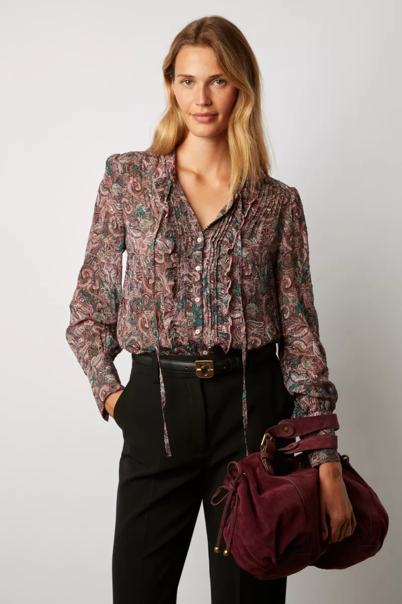 Paisley print muslin shirt with jabot - CLEO | Gerard Darel New