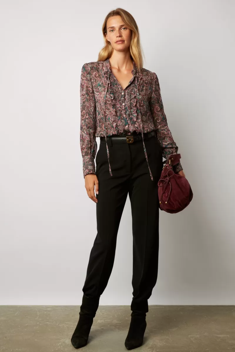 Paisley print muslin shirt with jabot - CLEO | Gerard Darel New