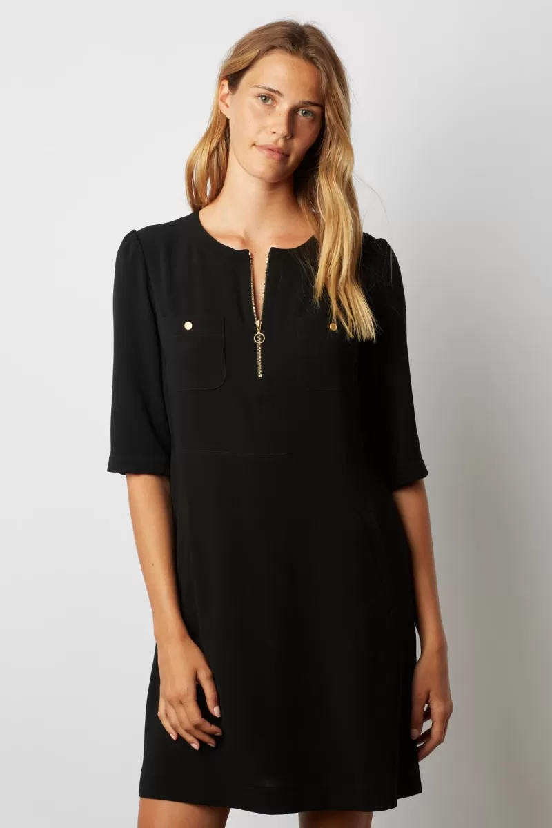 Plain mini dress with zipped neckline - JUNA | Gerard Darel Hot