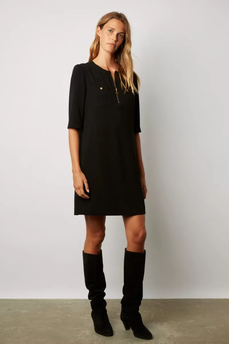 Plain mini dress with zipped neckline - JUNA | Gerard Darel Hot