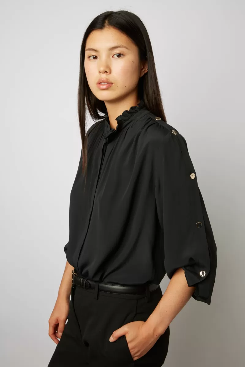 Plain soft shirt with stand up collar - CLEMENTINE | Gerard Darel Discount