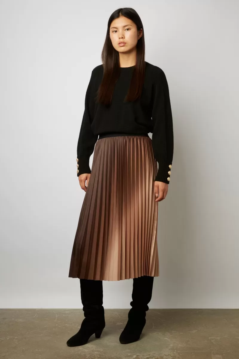 Pleated gradient print midi skirt - BALKISS | Gerard Darel Discount