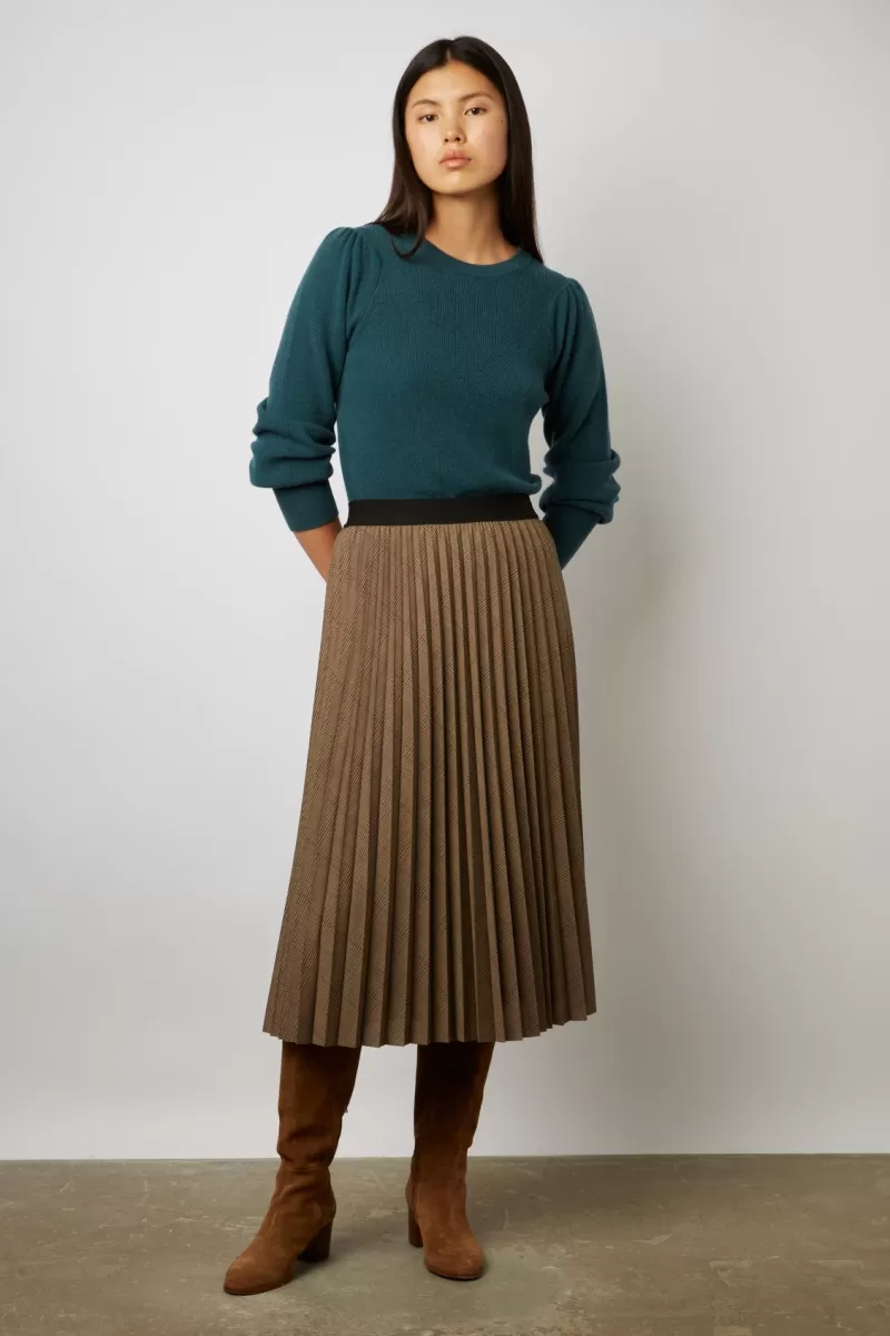 Prince of wales pleated midi skirt - BETTYLOU | Gerard Darel Best