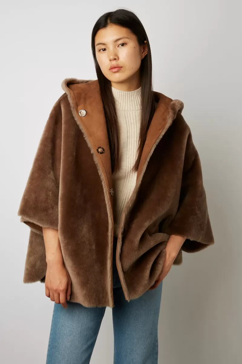 Reversible shearling cape coat - MADDIE | Gerard Darel Cheap