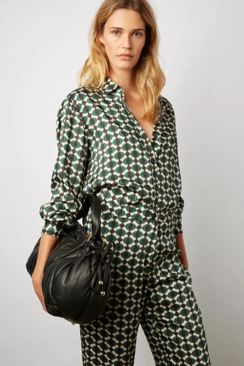 Satin feel shirt with vintage style geometric print - CARLA | Gerard Darel New