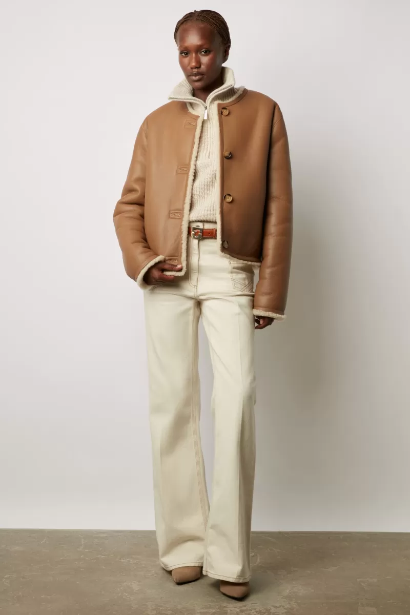 Sheepskin wool short coat - MAROUSSIA | Gerard Darel Store