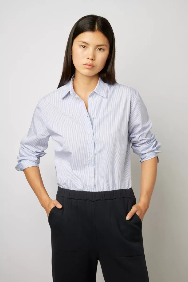 Shirt in striped poplin | Gerard Darel Online