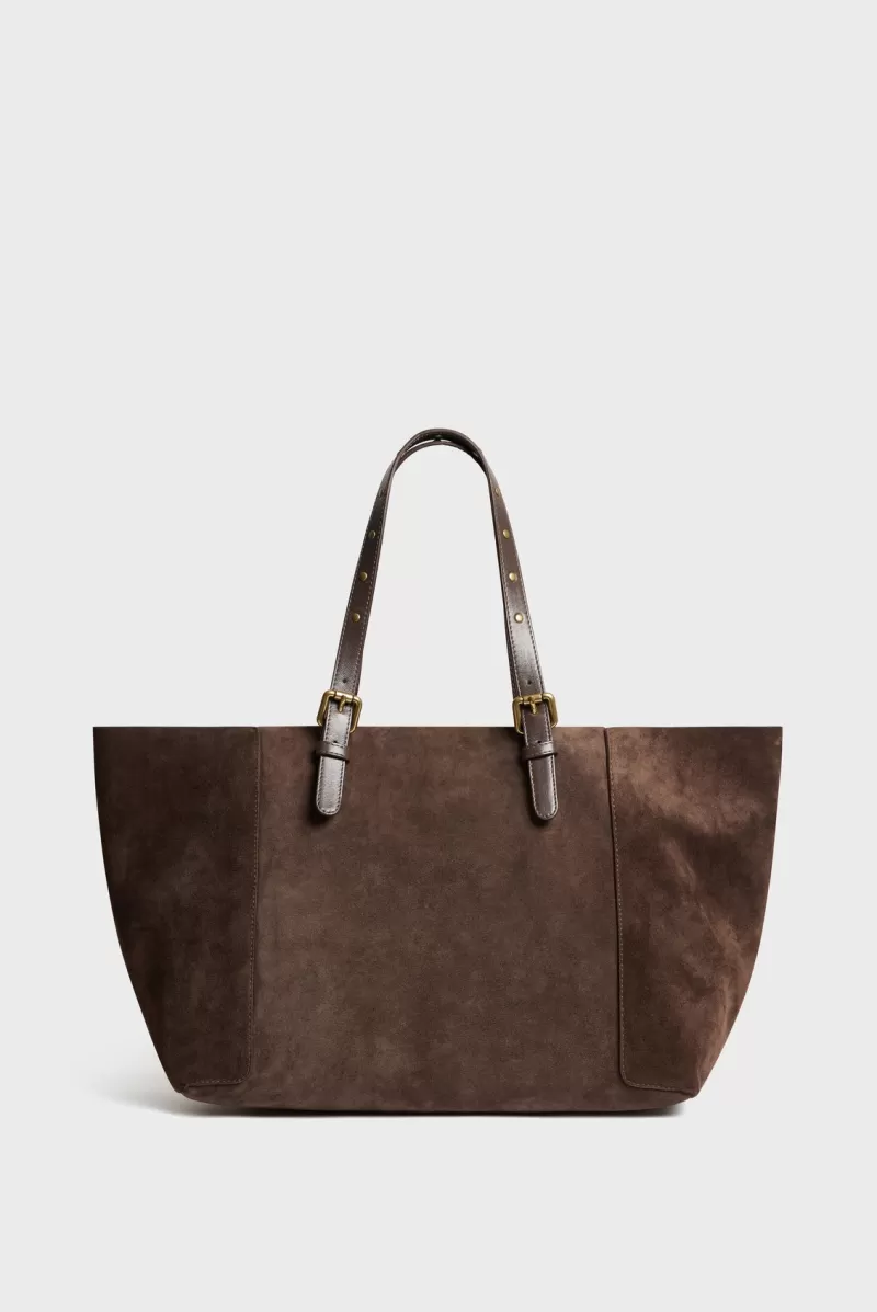 Shopping bag in suede leather metallic inside- SIMPLE BAG | Gerard Darel New