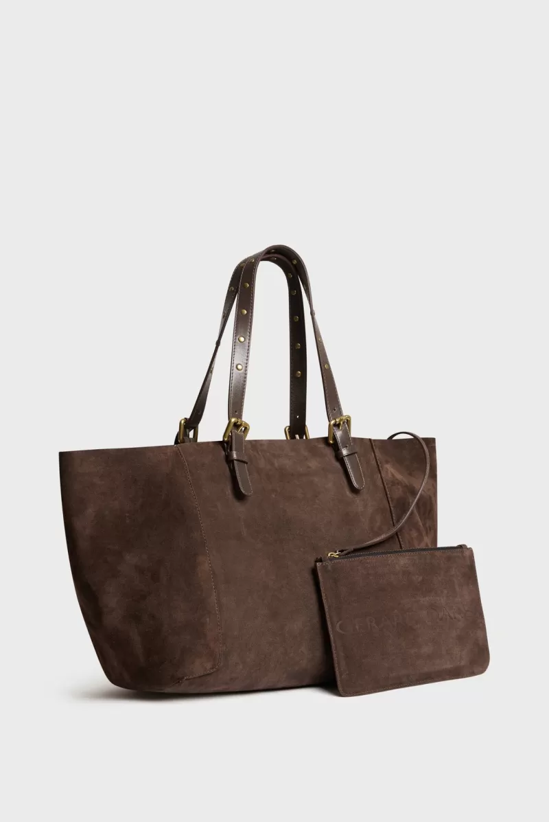 Shopping bag in suede leather metallic inside- SIMPLE BAG | Gerard Darel New