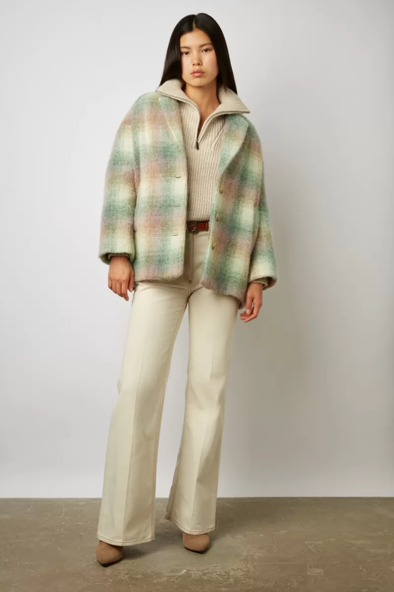 Short check coat in wool blend - SAHORY | Gerard Darel Best