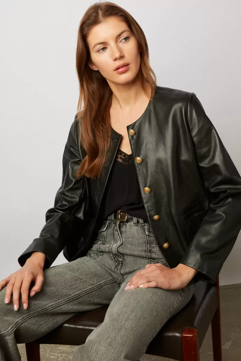 Short jacket in dipped lambskin - NAJYA | Gerard Darel Online