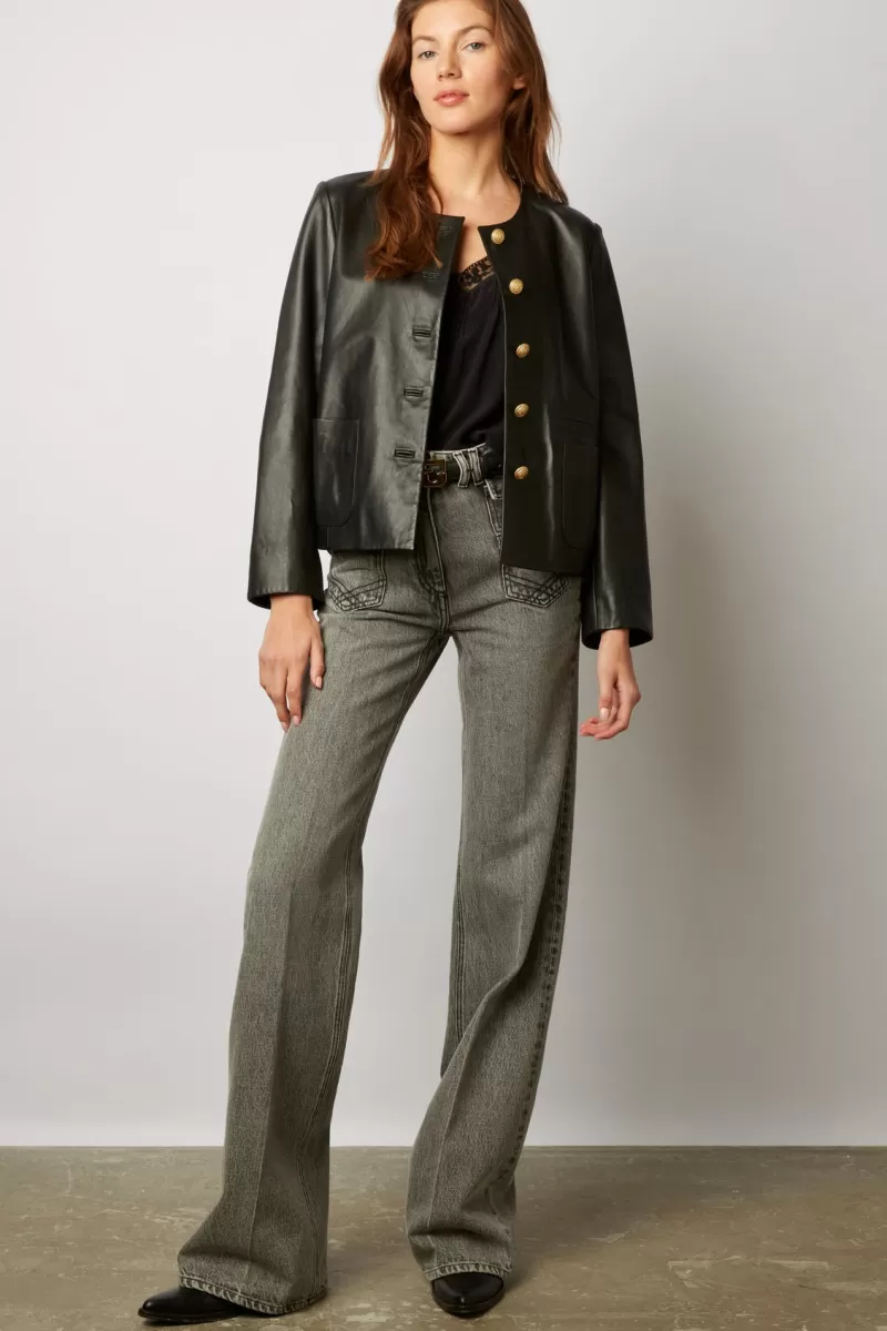 Short jacket in dipped lambskin - NAJYA | Gerard Darel Online