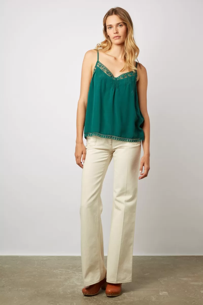 Silk and lace tank top - CLARA | Gerard Darel Discount