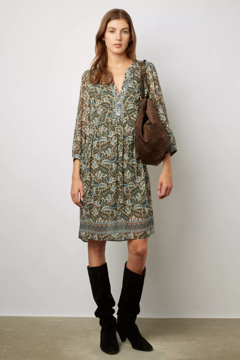 Soft foliage print mini dress - JELENA | Gerard Darel Shop
