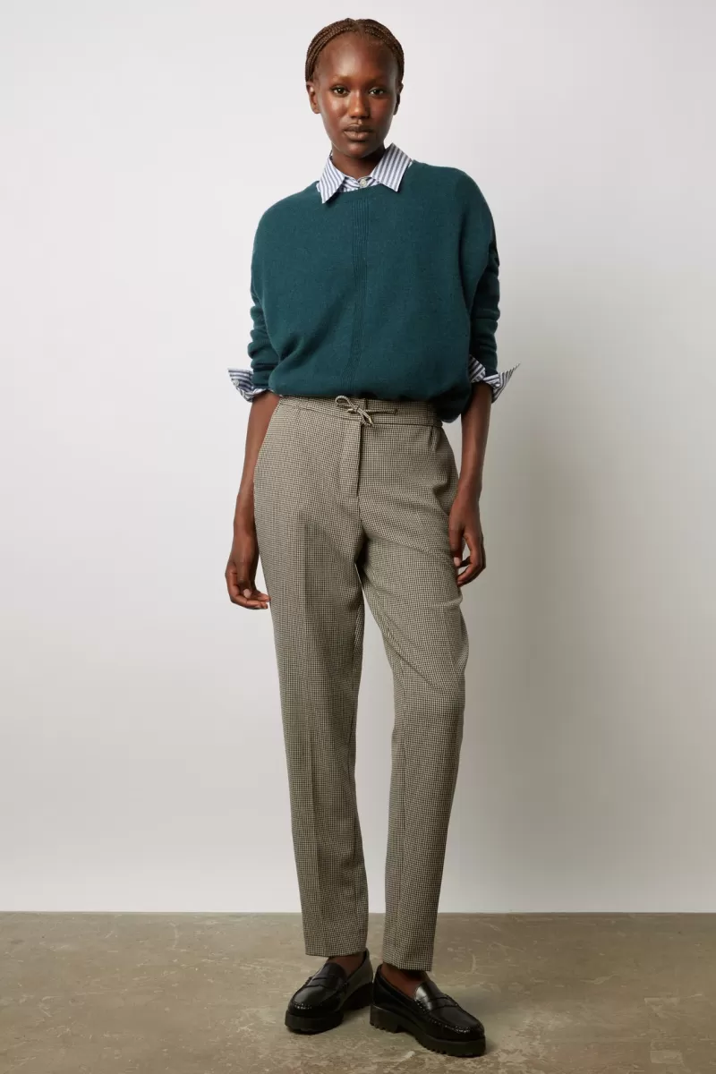 Straight cut suit pants with micro houndstooth pattern - ELINDA | Gerard Darel Hot