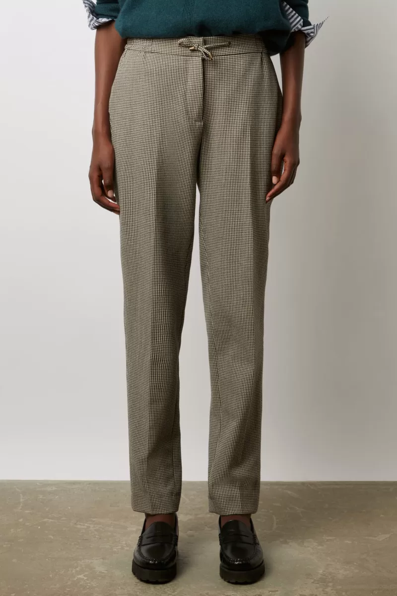 Straight cut suit pants with micro houndstooth pattern - ELINDA | Gerard Darel Hot