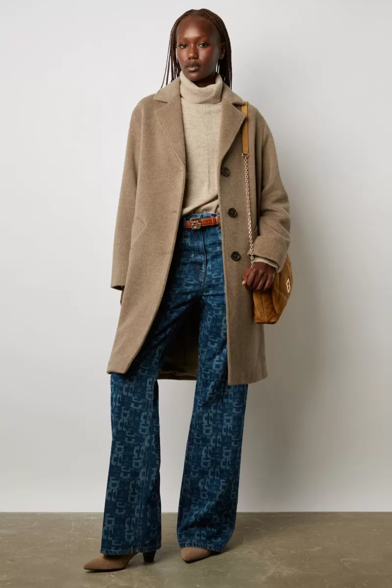 Straight cut wool and angora coat - SALISHA | Gerard Darel Best Sale