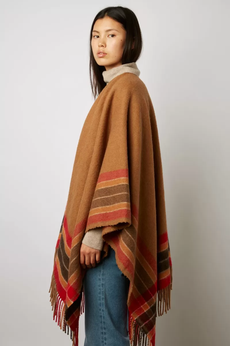 Striped wool blend poncho - GEENA | Gerard Darel Flash Sale