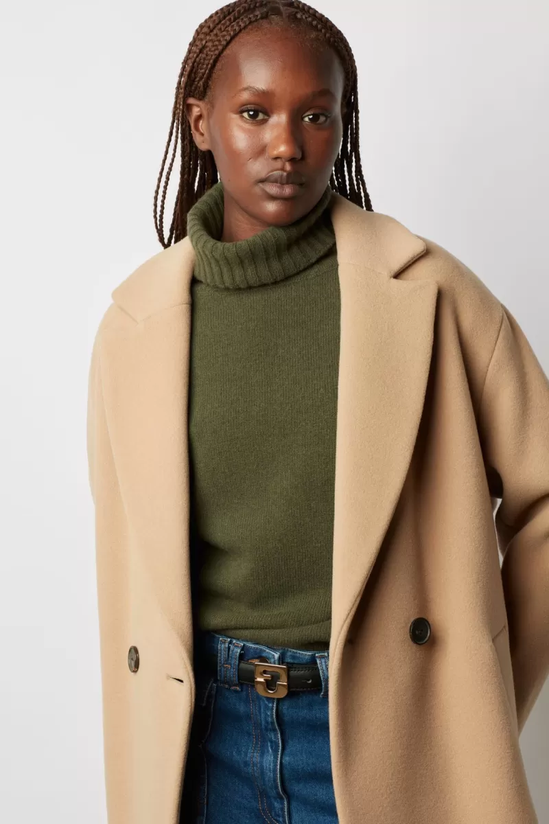 Timeless double-breasted coat in virgin wool blend - SEYLIA | Gerard Darel Discount