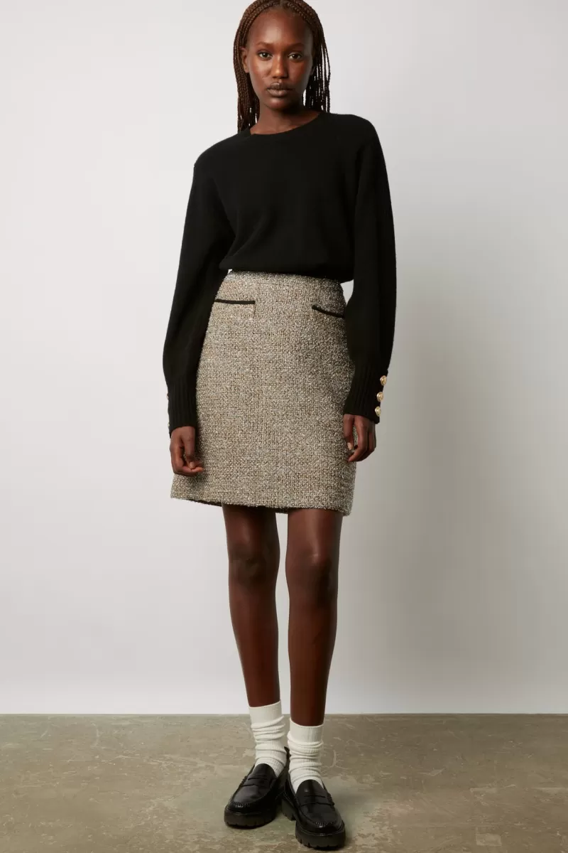 Tweed mini skirt with lurex - BARTHOLOME | Gerard Darel Clearance
