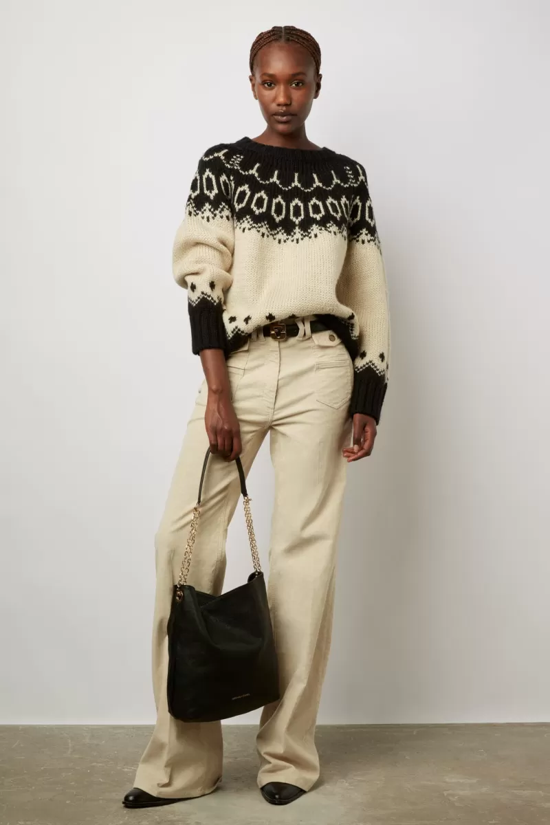 Two-tone wool blend winter sweater - LOUNESS | Gerard Darel Best Sale