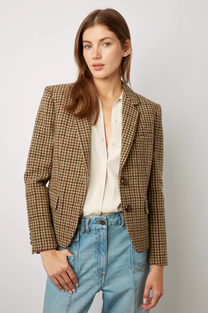 Virgin wool small check jacket - NADEGE | Gerard Darel Hot