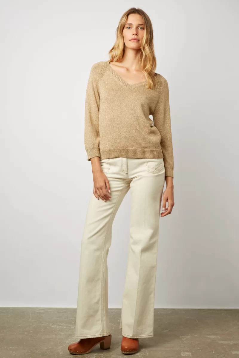 V-neck sweater with lurex - LOUANGE | Gerard Darel New