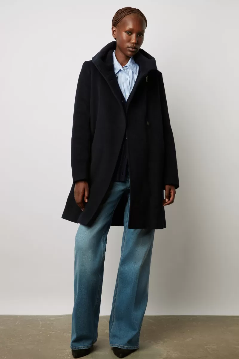 Waisted coat with draped collar - SIDONIE | Gerard Darel Store